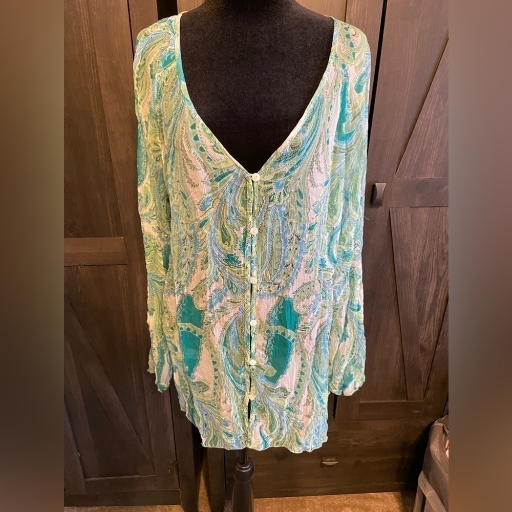 Coldwater Creek Silk Paisley Tops for Women Size  XL